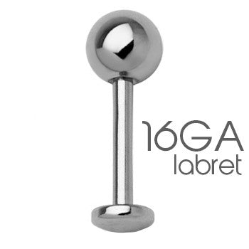 16GA Grade 316L Surgical Steel Labret 19MM